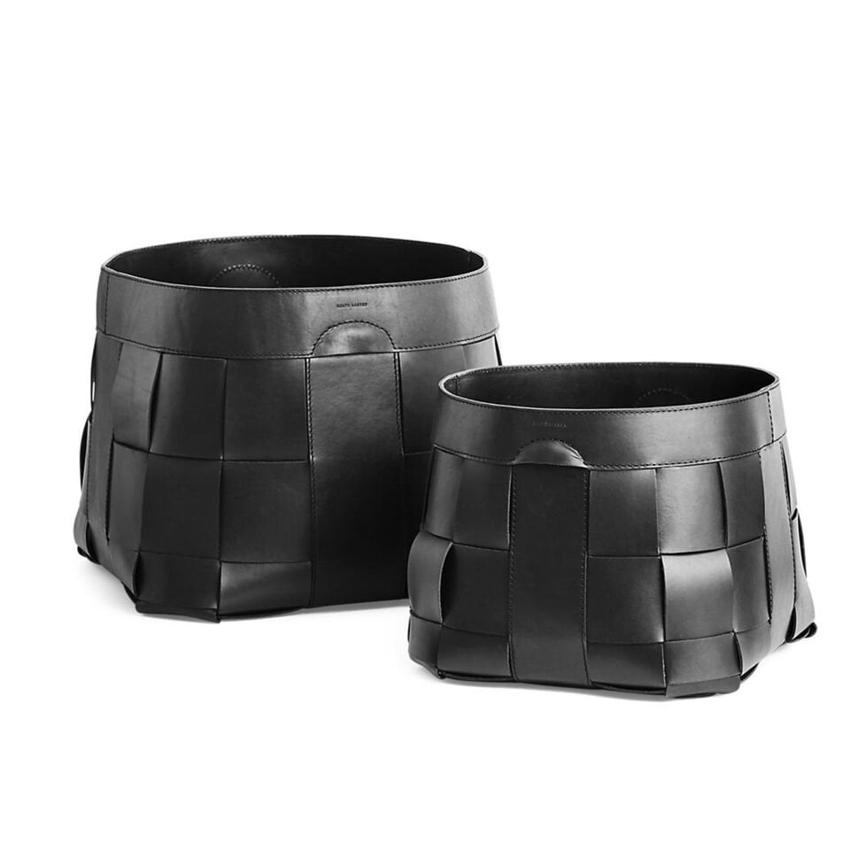 HAILEY  SİYAH DERİ SEPET