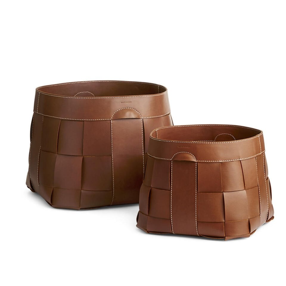 HAILEY KAHVERENGİ DERİ SEPET