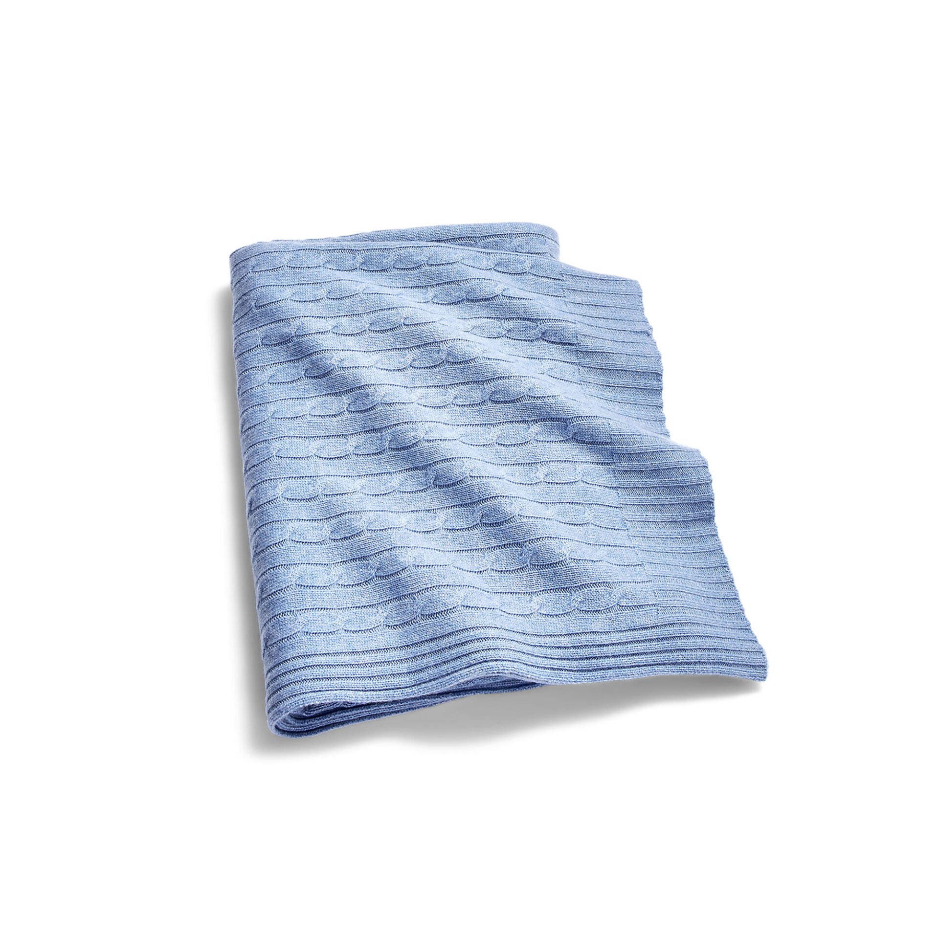 ICONIC CABLE MAVİ KAŞMİR BATTANİYE