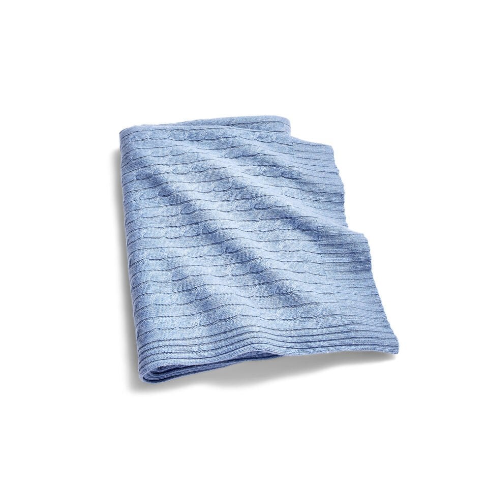 ICONIC CABLE MAVİ KAŞMİR BATTANİYE