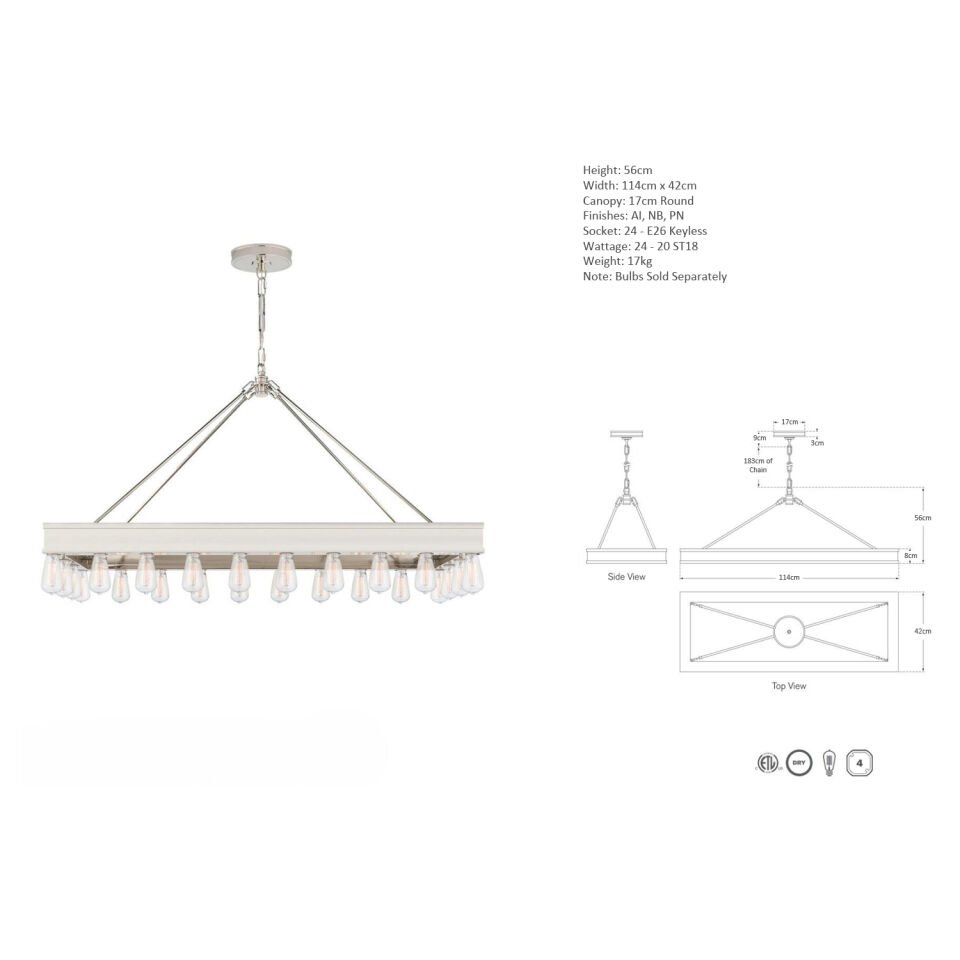 ROARK DİKDÖRTGEN AVİZE