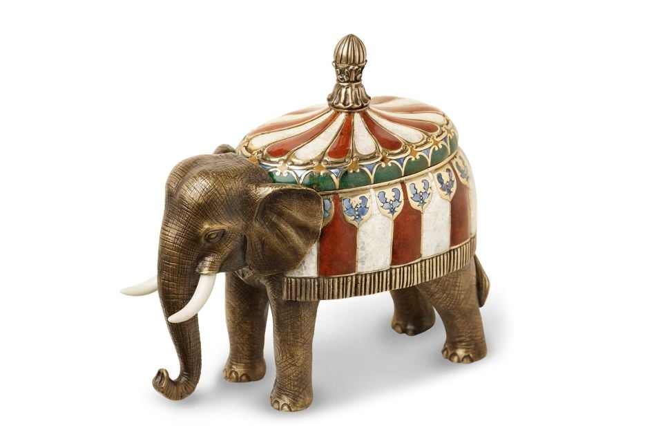 BRASS ELEPHANT CANISTER
