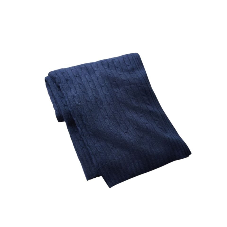 ICONIC CABLE  LACİVERT KAŞMİR BATTANİYE