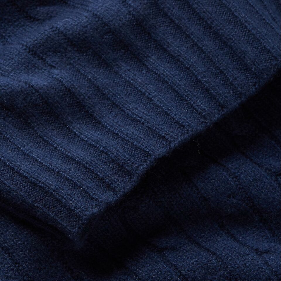 ICONIC CABLE  LACİVERT KAŞMİR BATTANİYE