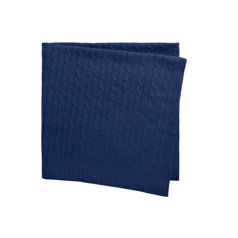 ICONIC CABLE  LACİVERT KAŞMİR BATTANİYE